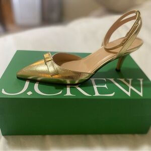 J. Crew Metallic Gold Heels